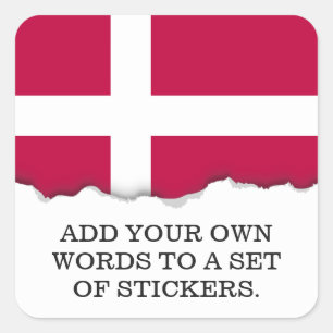 Sticker Carré Drapeau du Danemark