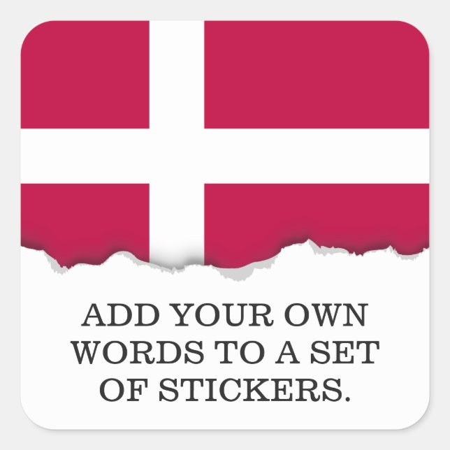 Sticker Carré Drapeau du Danemark (Devant)