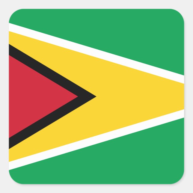 Sticker Carré Drapeau du Guyana (Guyana) (Devant)