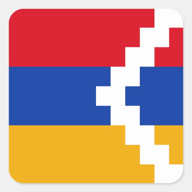 Sticker Carré Drapeau du Haut-Karabakh (Devant)
