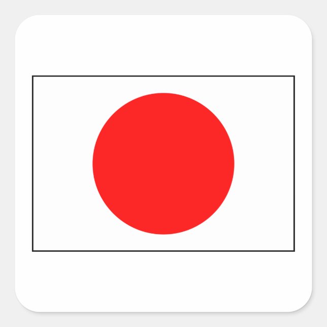 Sticker Carré Drapeau du Japon (Devant)
