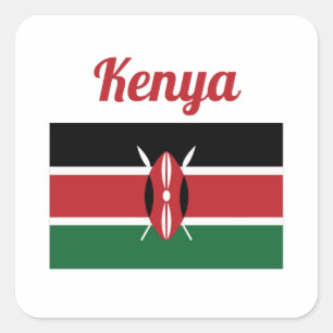 Sticker Carré Drapeau du Kenya
