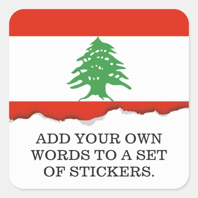 Sticker Carré Drapeau du Liban (Devant)