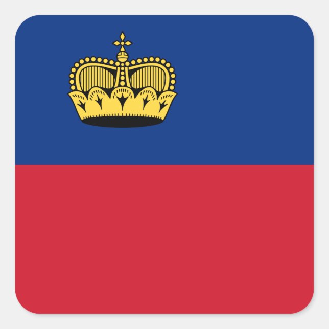 Sticker Carré Drapeau du Liechtenstein (Devant)