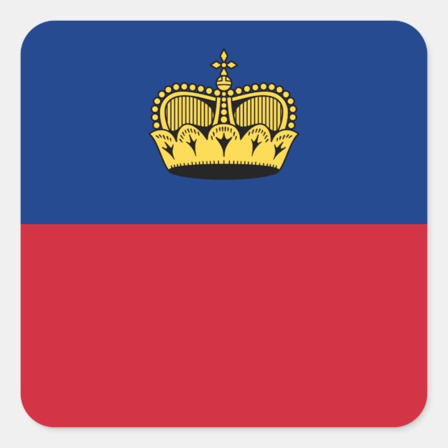 Sticker Carré Drapeau du Liechtenstein (Devant)