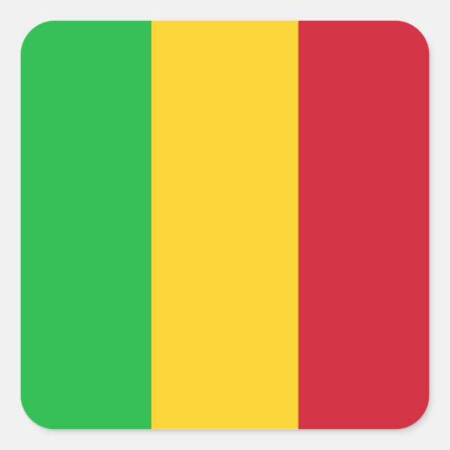 Sticker Carré Drapeau du Mali (Devant)
