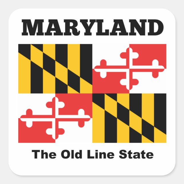 Sticker Carré Drapeau du Maryland (Devant)