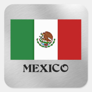 Sticker Carré Drapeau du Mexique