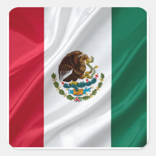 Sticker Carré Drapeau du Mexique