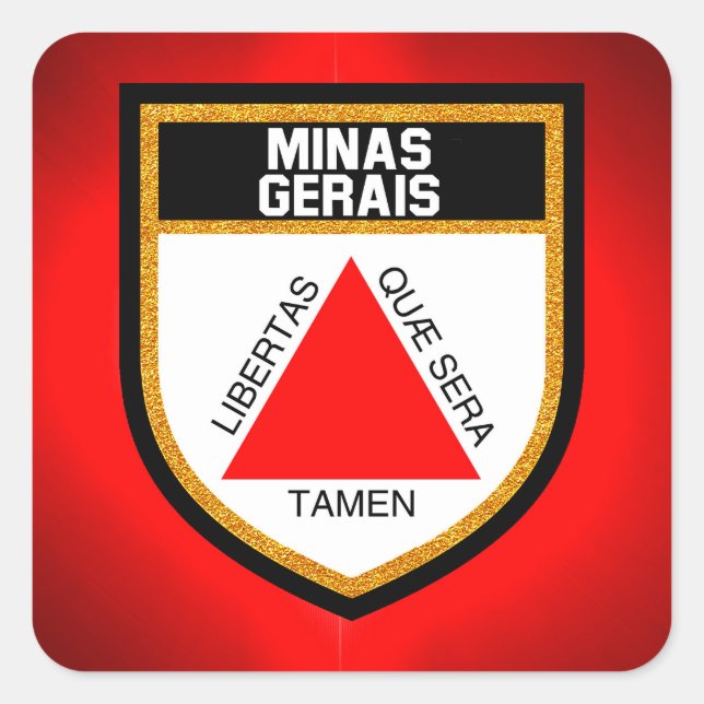Sticker Carré Drapeau du Minas Gerais (Devant)