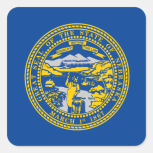 Sticker Carré Drapeau du Nebraska