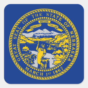 Sticker Carré Drapeau du Nebraska