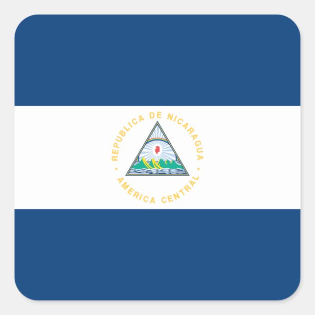 Sticker Carré Drapeau du Nicaragua (Devant)