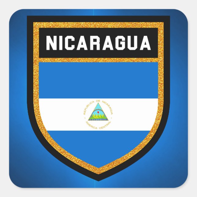 Sticker Carré Drapeau du Nicaragua (Devant)