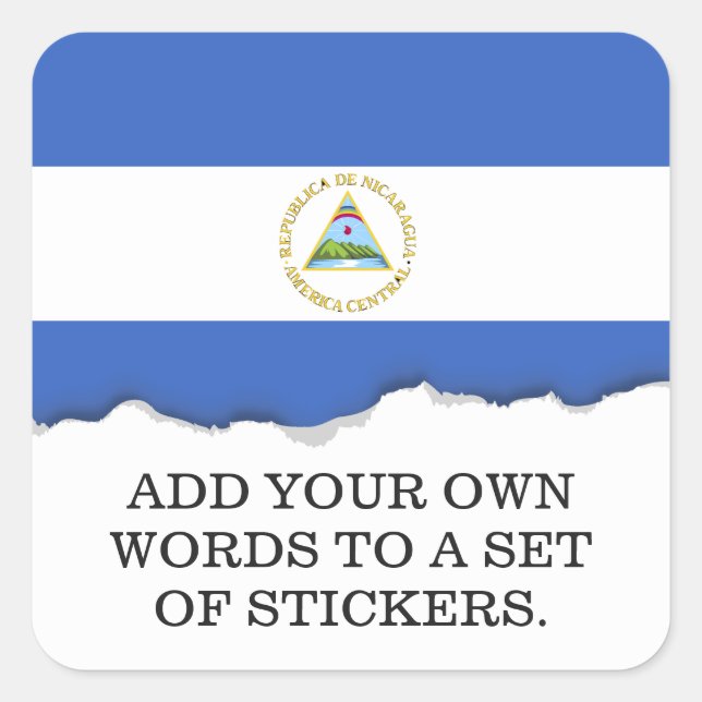 Sticker Carré Drapeau du Nicaragua (Devant)