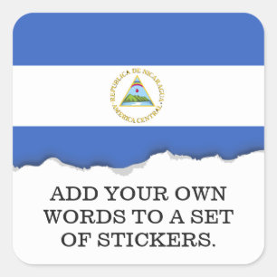 Sticker Carré Drapeau du Nicaragua