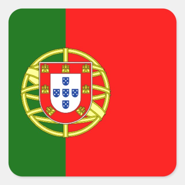 Sticker Carré Drapeau du Portugal (Devant)