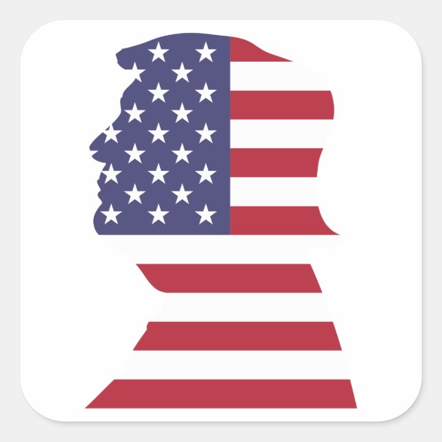 Sticker Carré Drapeau du président américain Patriot (Devant)