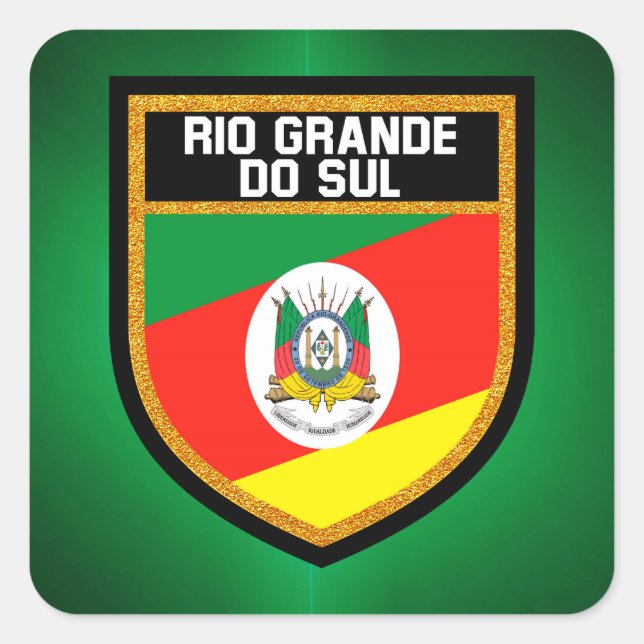 Sticker Carré Drapeau du Rio Grande do Sul (Devant)