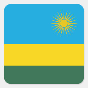 Sticker Carré Drapeau du Rwanda