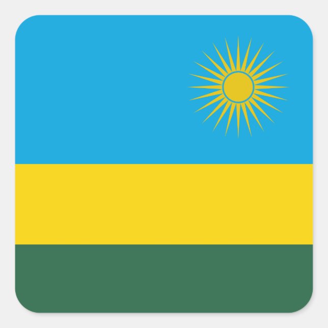 Sticker Carré Drapeau du Rwanda (Devant)