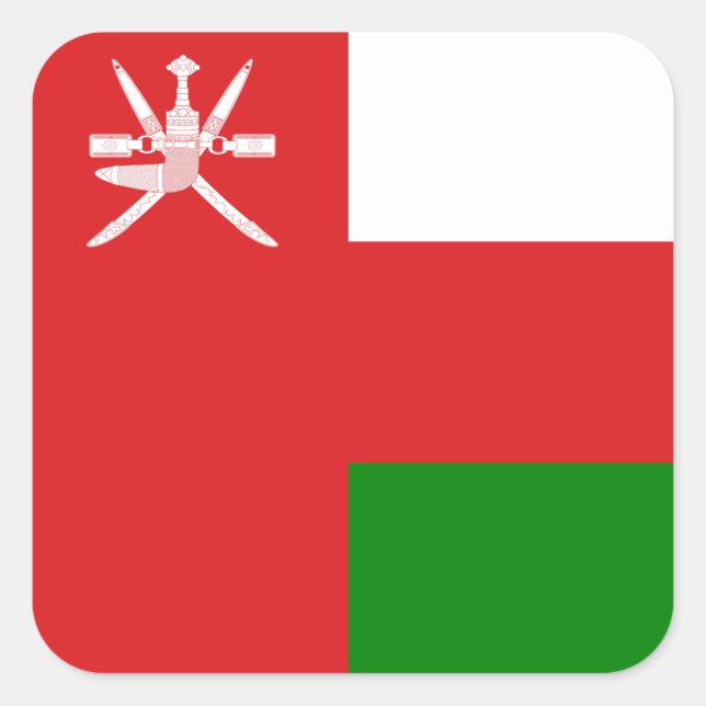 Sticker Carré Drapeau du Sultanat d'Oman (Devant)
