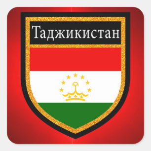 Sticker Carré Drapeau du Tadjikistan