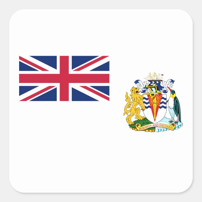 Sticker Carré Drapeau du territoire antarctique britannique (Devant)