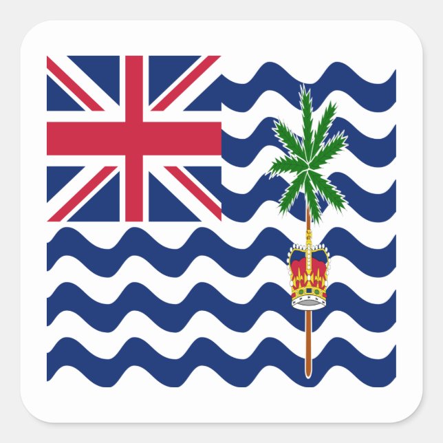 Sticker Carré Drapeau du Territoire britannique de l'océan Indie (Devant)