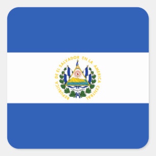 Sticker Carré Drapeau El Salvador