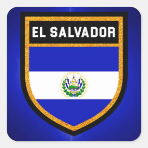 Sticker Carré Drapeau El Salvador