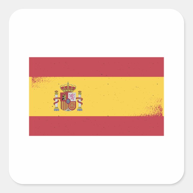 Sticker Carré Drapeau Espagne (Devant)