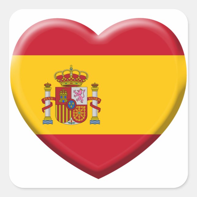 Sticker Carré Drapeau Espagne (Devant)
