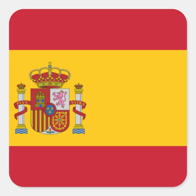 Sticker Carré Drapeau Espagne - Bandera de Espana (Devant)