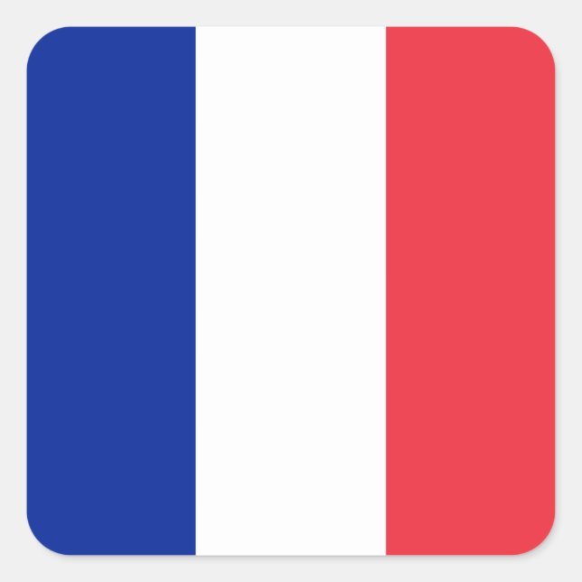 Sticker Carré Drapeau français (Devant)