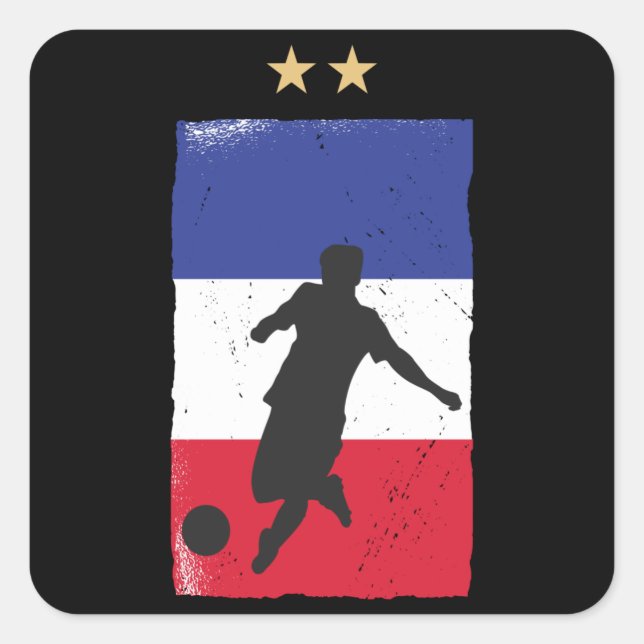 Sticker Carré Drapeau français du drapeau français du maillot de (Devant)