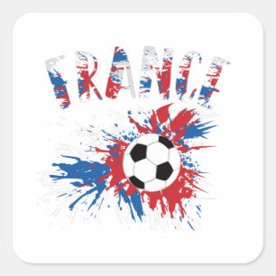 Sticker Carré Drapeau France de balle de football