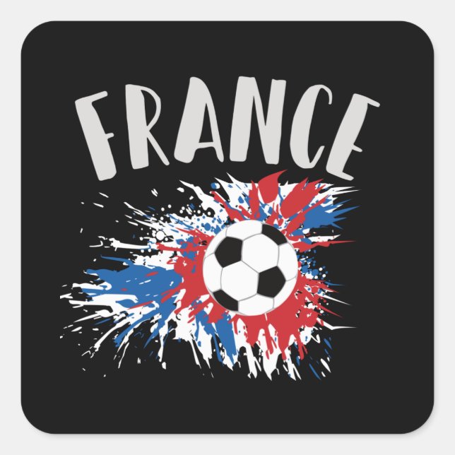 Sticker Carré Drapeau France de balle de football (Devant)