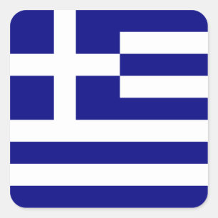 Sticker Carré Drapeau grec