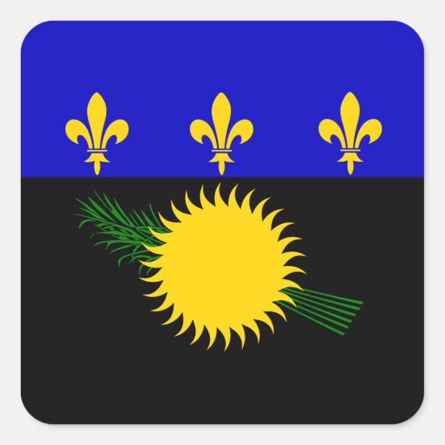 Sticker Carré Drapeau guadeloupéen (Devant)