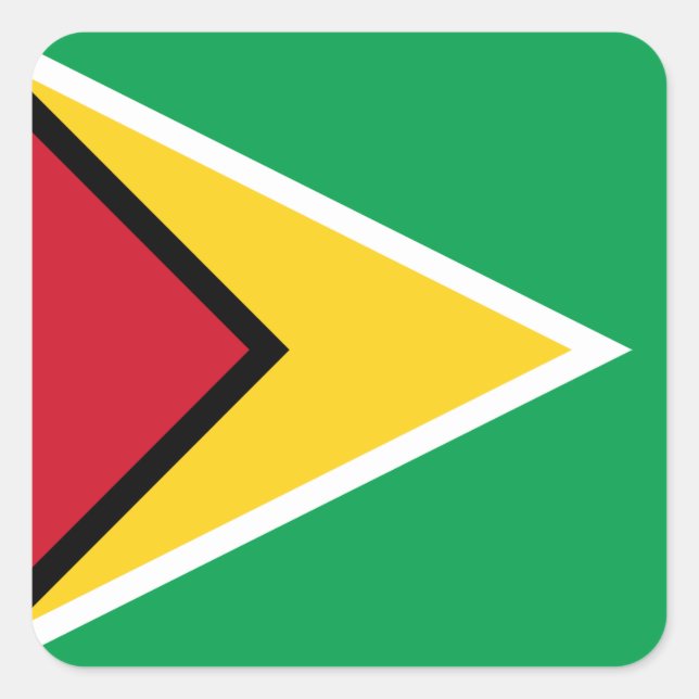 Sticker Carré Drapeau Guyana (Devant)