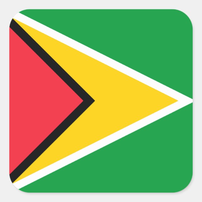 Sticker Carré Drapeau Guyana (Devant)