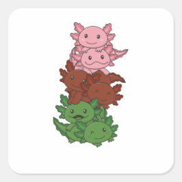 Sticker Carré Drapeau Gynosexuel Gander Pride Lgbtq Axolotl Pile