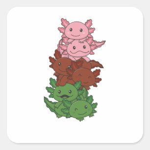 Sticker Carré Drapeau Gynosexuel Gander Pride Lgbtq Axolotl Pile