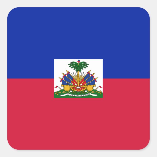 Sticker Carré Drapeau Haïti (Haïti) (Devant)