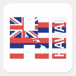 Sticker Carré Drapeau hawaïen HI Hawaii