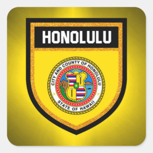 Sticker Carré Drapeau Honolulu