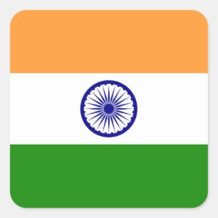 Sticker Carré Drapeau indien