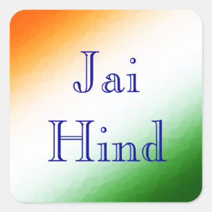 Sticker Carré Drapeau indien Jai de derrière