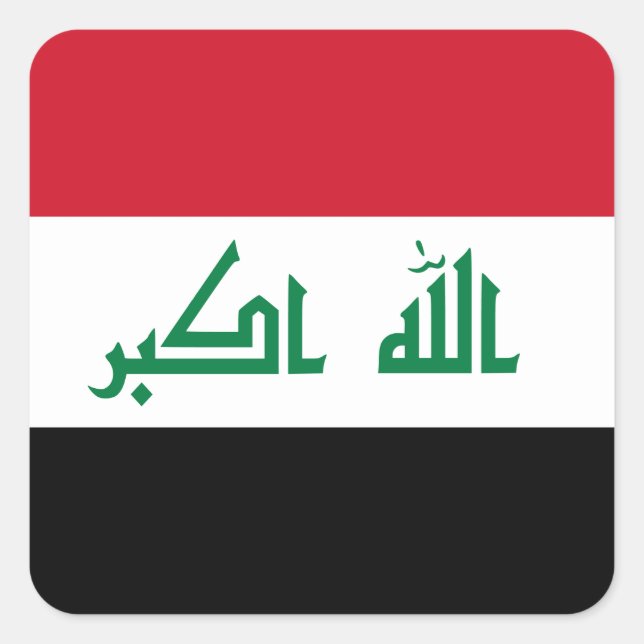 Sticker Carré Drapeau Iraq (Iraq) (Devant)